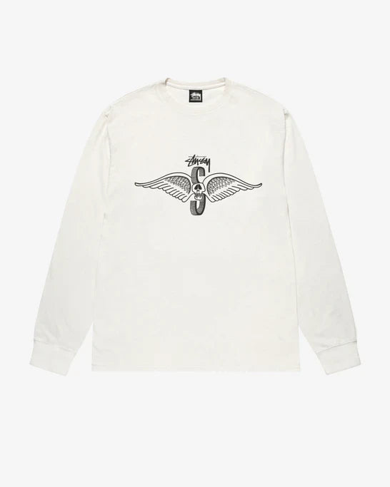 Stüssy - Skull Wings Pigment Dyed Long Sleeve T-Shirt - (Natural)