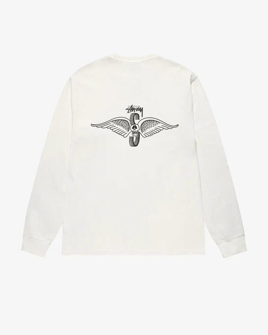 Stüssy - Skull Wings Pigment Dyed Long Sleeve T-Shirt - (Natural)