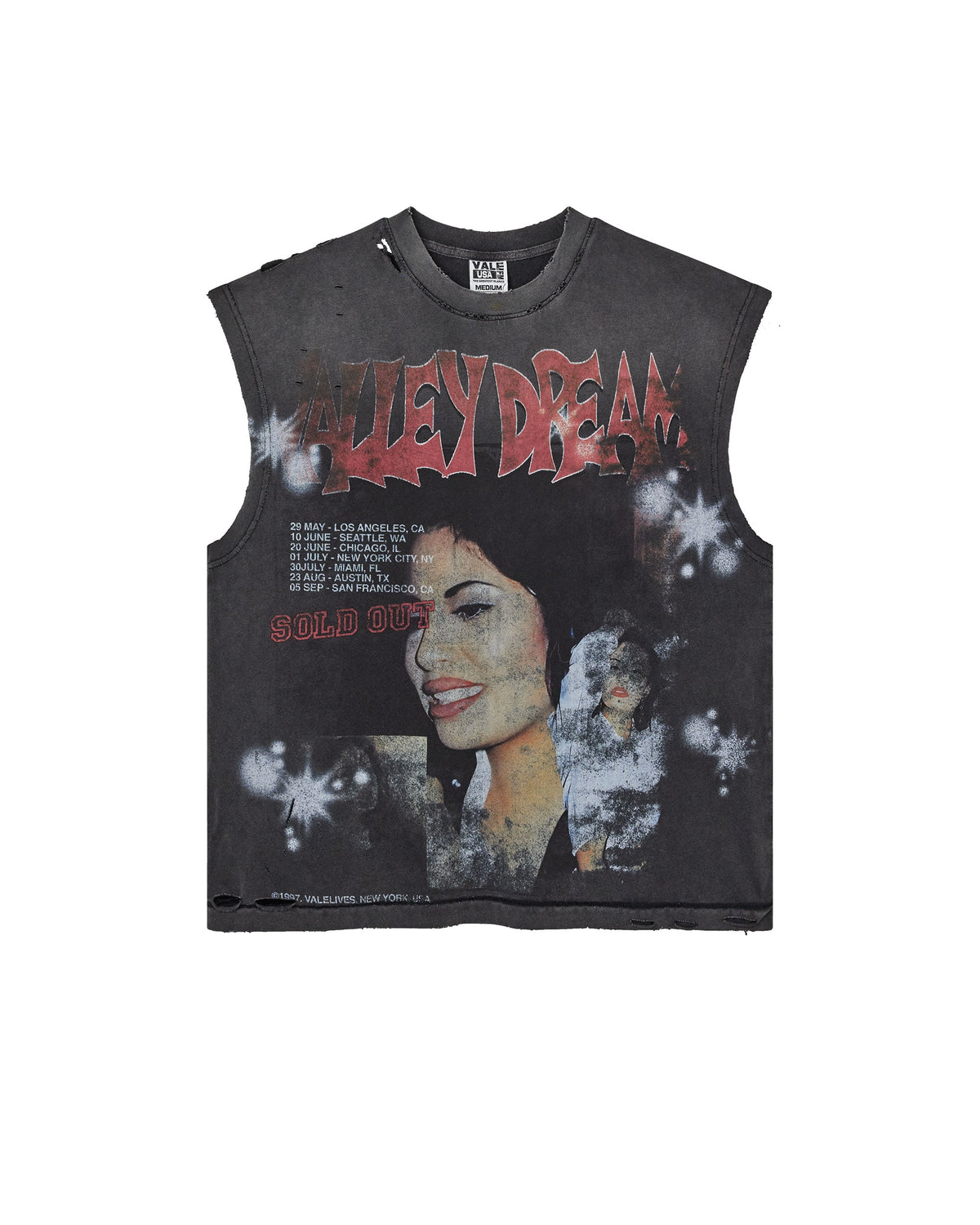 BLACK LA FLOR MUSCLE TEE