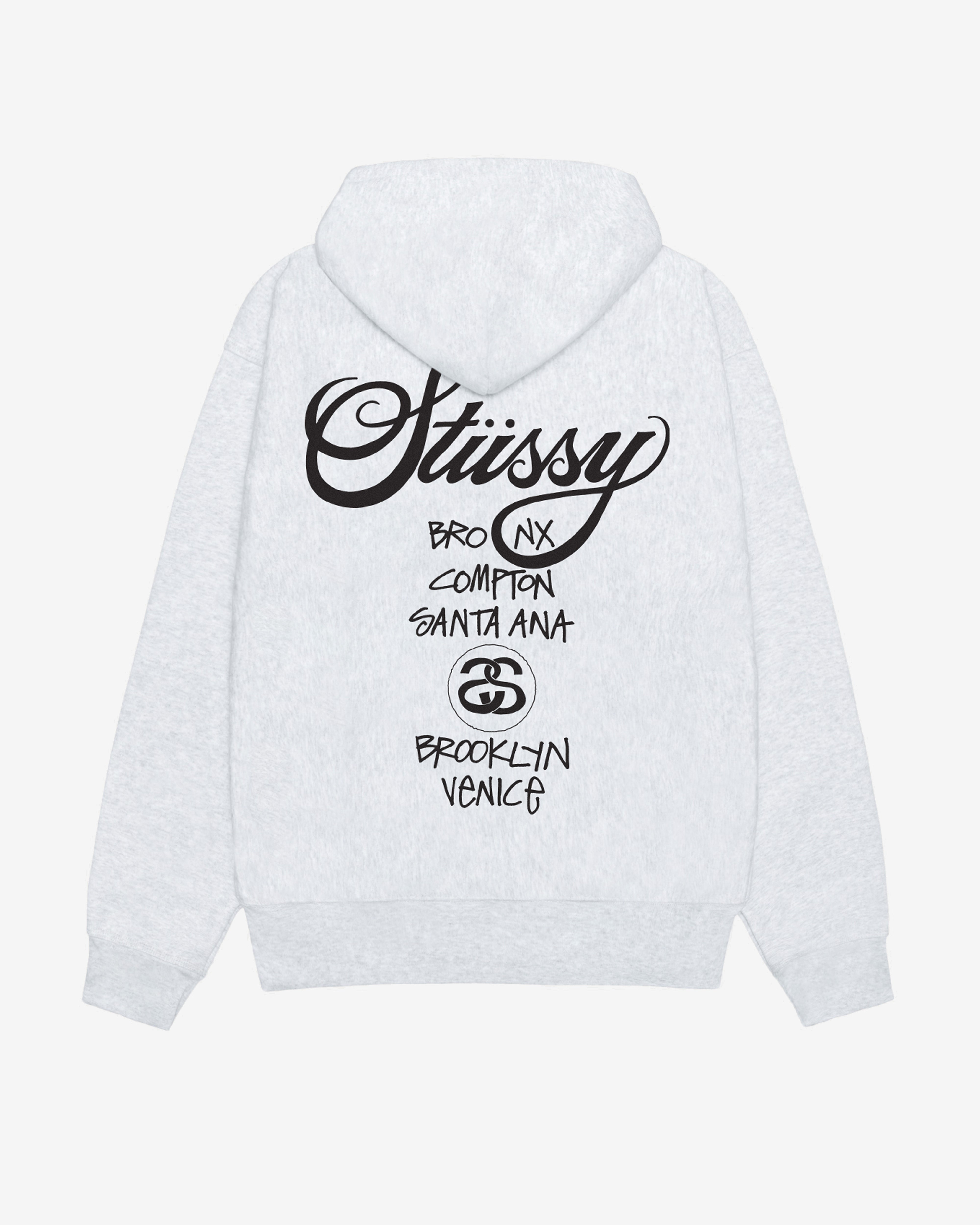 Stüssy - Men's World Tour Hoodie - (Ash Heather)