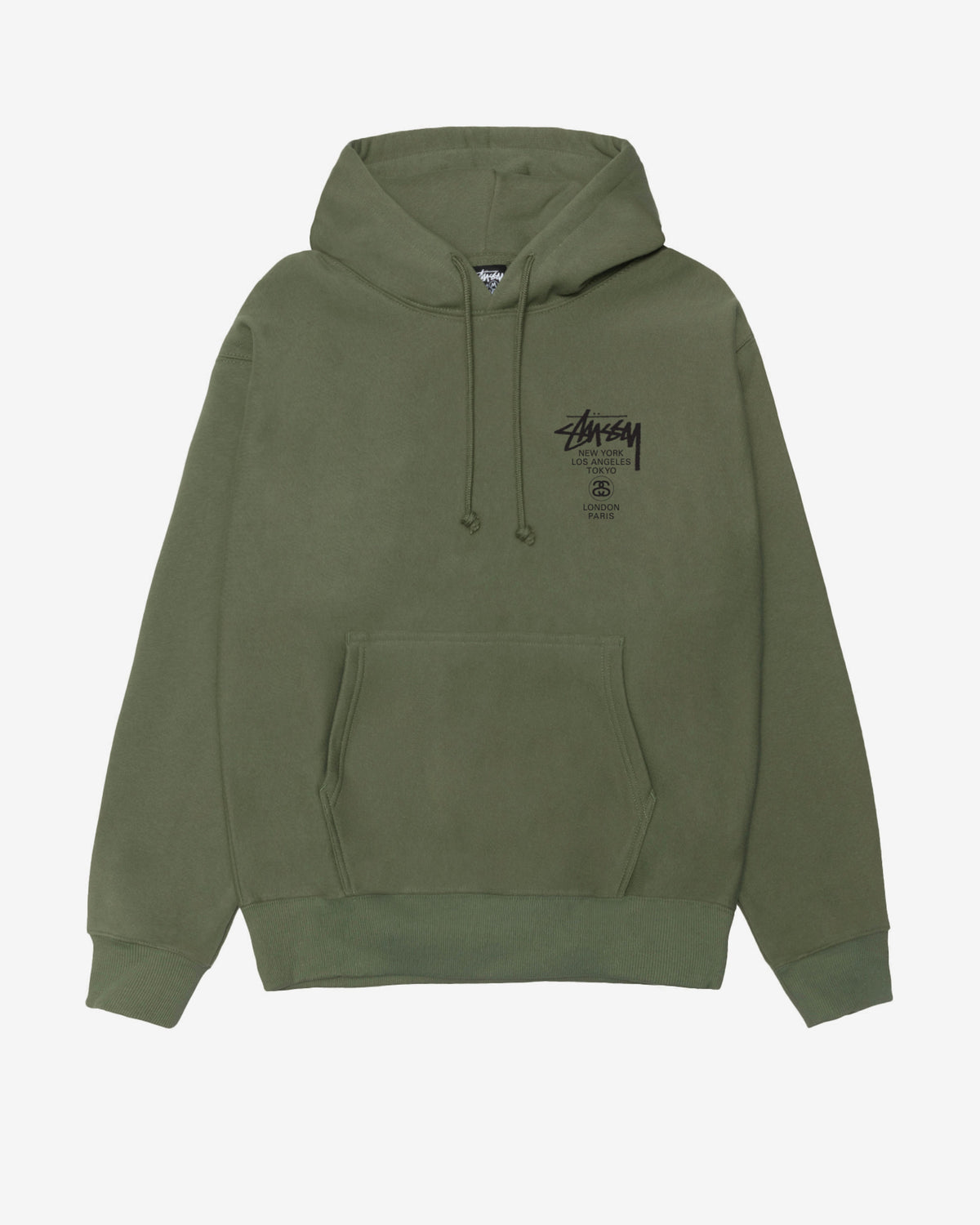Stüssy - Men's World Tour Hoodie - (Olive)