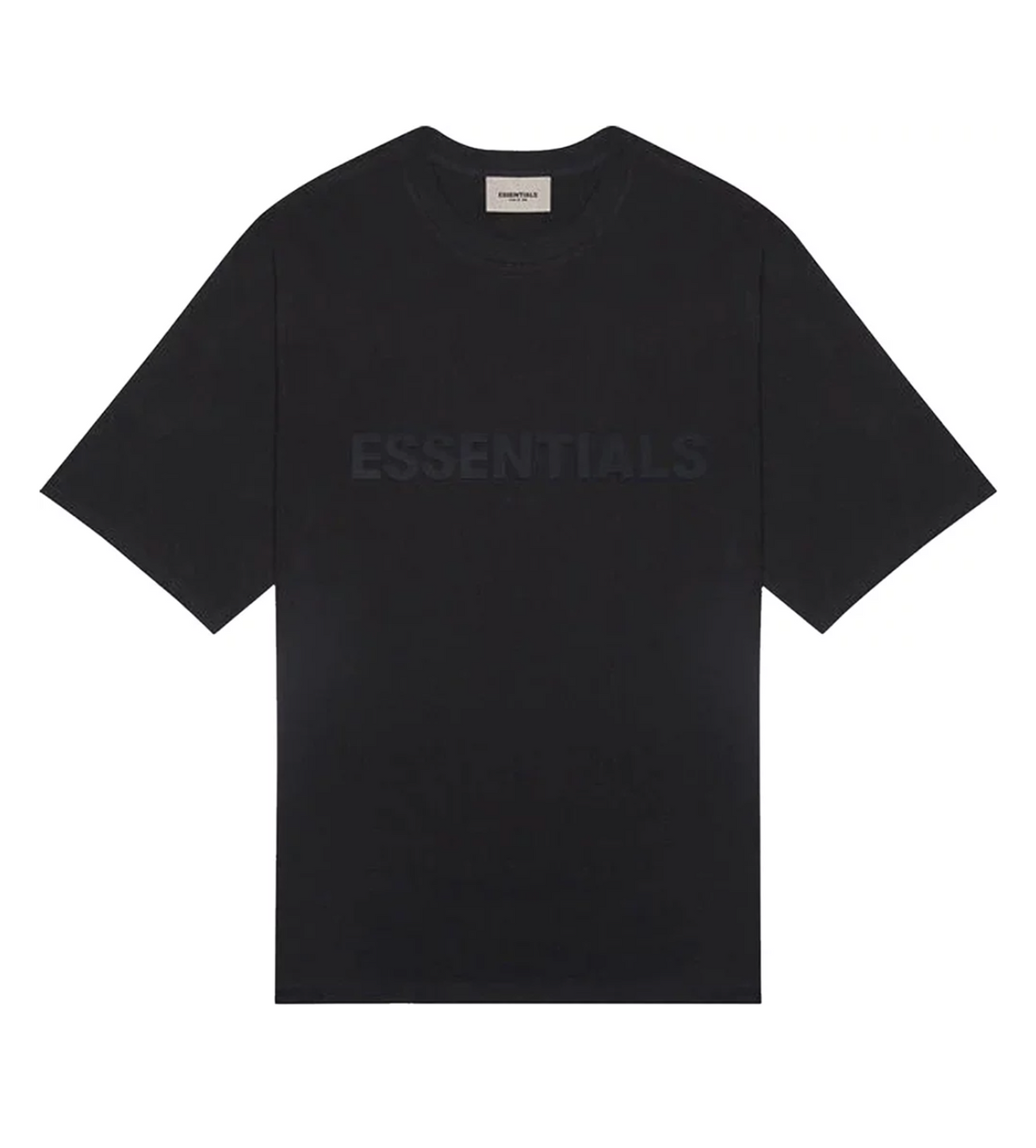 Essentials Black Tee Front Logo