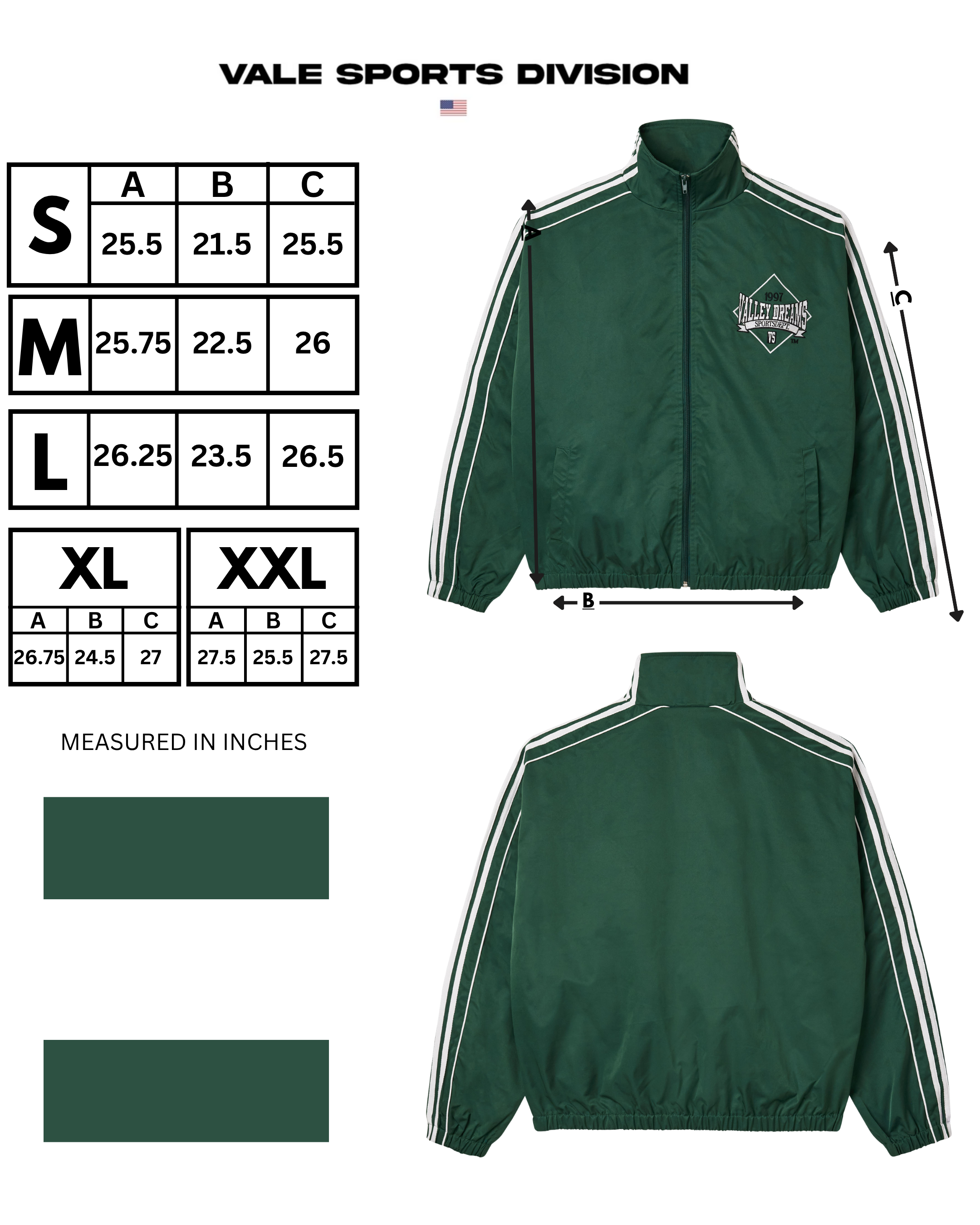 GREEN STRIPE TRACK JACKET