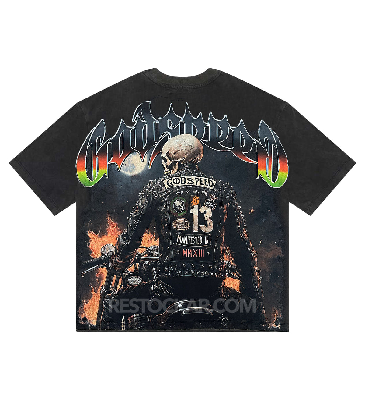 Godspeed Biker Nation Tee Washed Black
