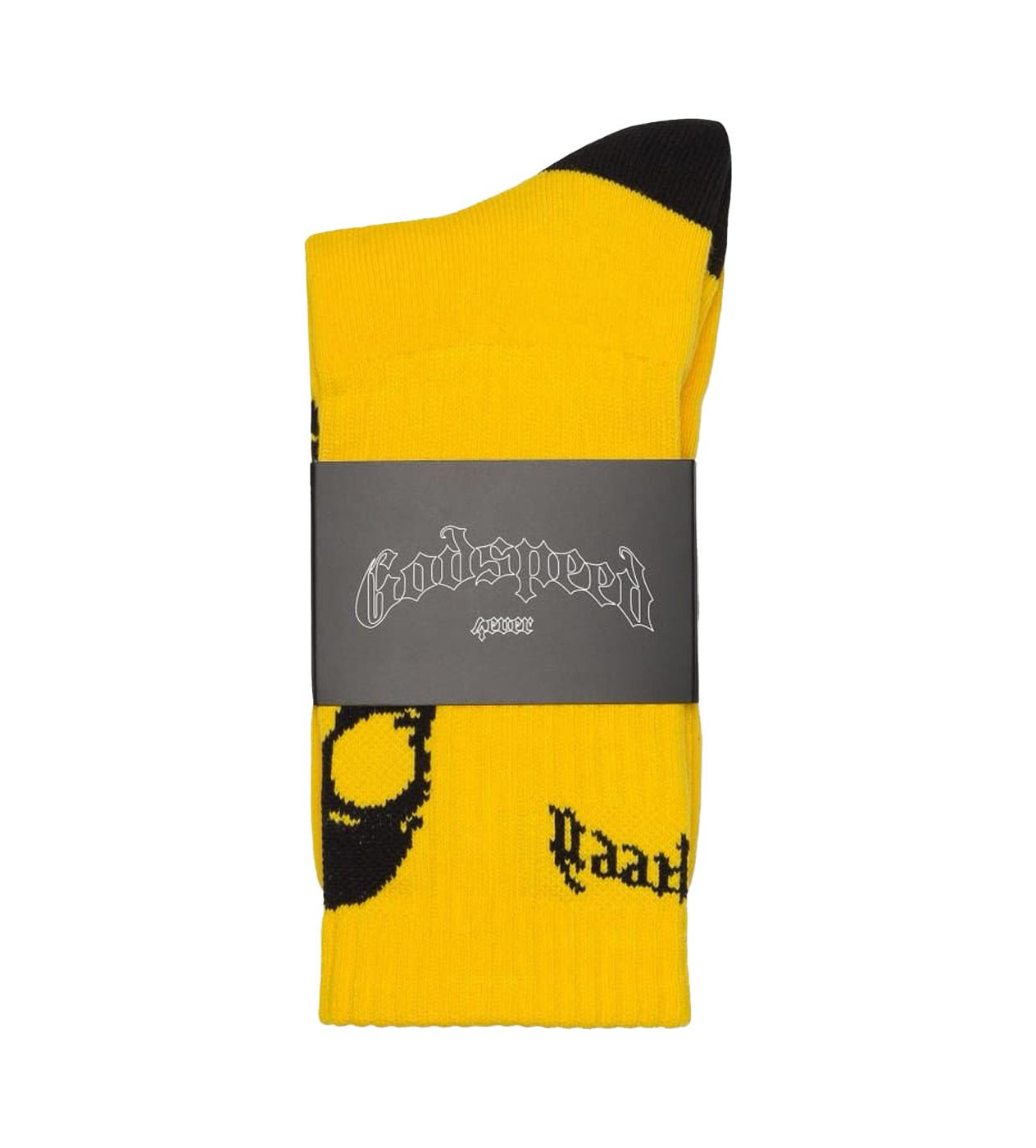 Godspeed Skull Roses Socks Yellow
