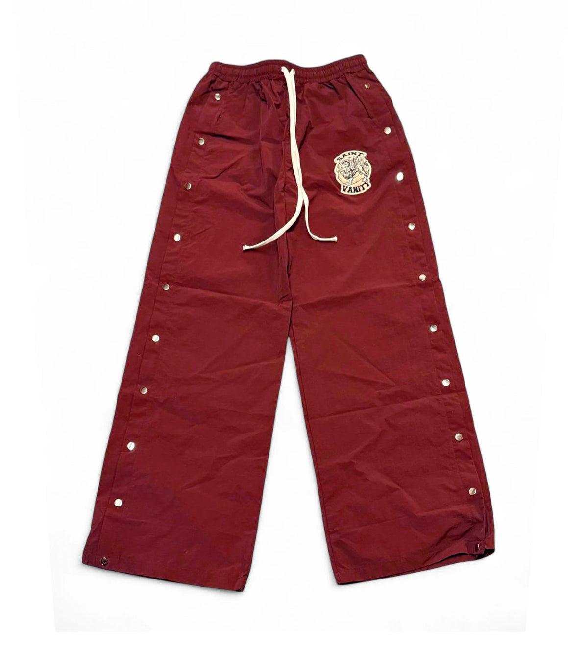 Saint Vanity Nylon Button Long Pants Red