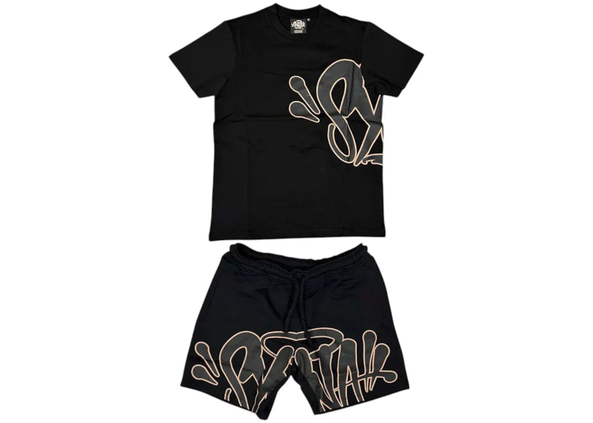 Syna World Logo T-Shirt & Shorts Set Black/Rose Gold