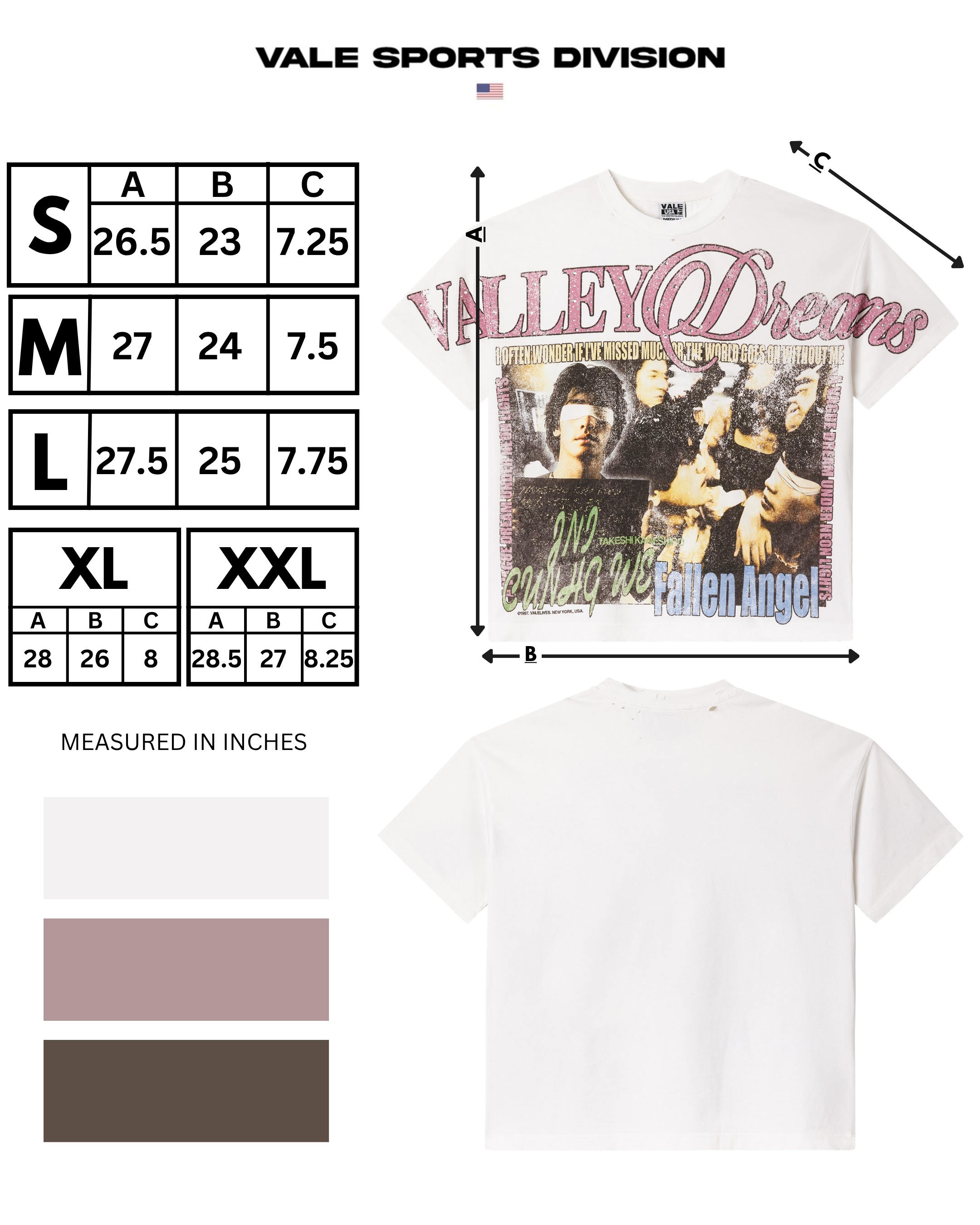 WHITE FALLEN BLING TEE